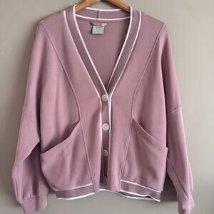 Varley DoubleSoft Decker Off Court Cardigan Preppy Size Small